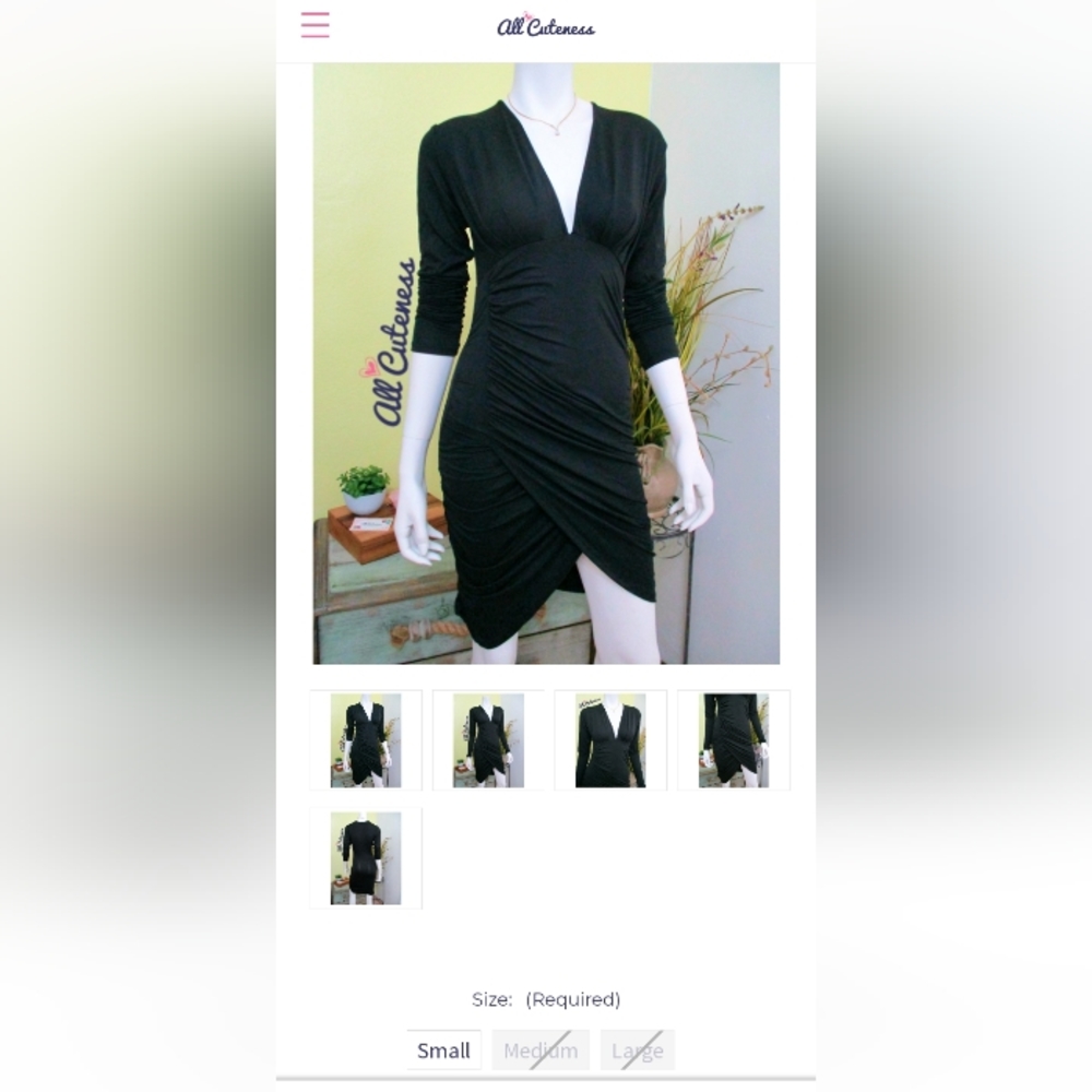 Capella Black Sleeve Dress Size S